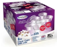 SATCO 8OZ CUPS & LIDS X225