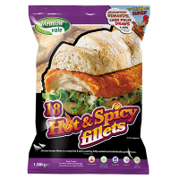 CHICKEN FILLET BURGER HOT & SPICY DELTA FOODS 16 X 120 G